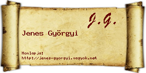 Jenes Györgyi névjegykártya